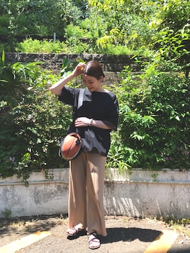 「イアパピヨネ」｜「アイテム（Tシャツ/カットソー）」を使った、ear_yamadaさん（レディース・159cm）の夏コーディネート