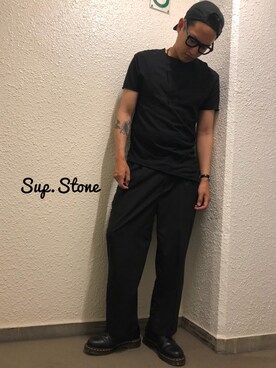 「KaneZ（ケインズ）のアイテム（キャップ）」を使った、Sup.Stoneさん（メンズ・170cm）の夏コーディネート