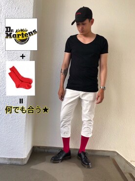 「KaneZ（ケインズ）のアイテム（キャップ）」を使った、Sup.Stoneさん（メンズ・170cm）の夏コーディネート