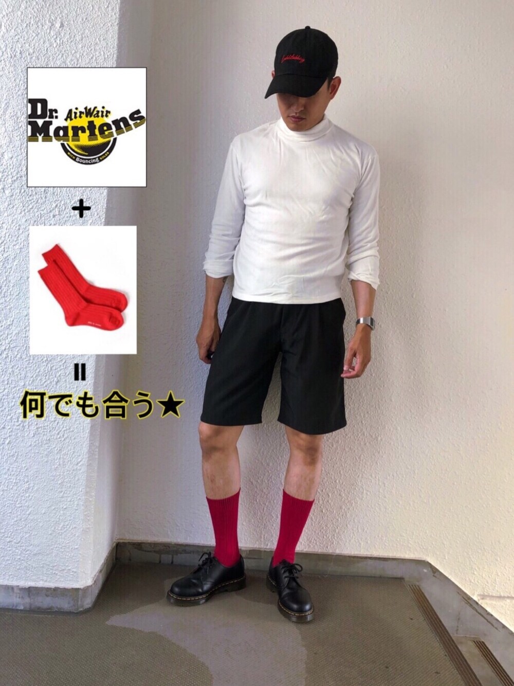 ブラック系のパンツ、ホワイト系のTシャツ/カットソー、ブラック系のドレスシューズを着用したメンズの夏コーディネートの1枚目の写真