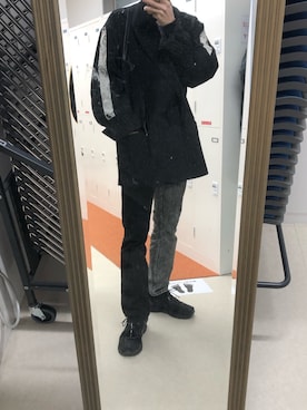 「doublet（ダブレット）のアイテム（テーラードジャケット）」を使った、たくたぬさん（メンズ・177cm）の冬コーディネート