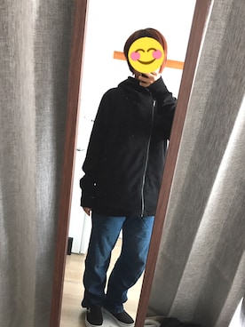 「UP START（アップスタート）のアイテム（パンツ）」を使った、そいとさん（メンズ・158cm）の冬コーディネート