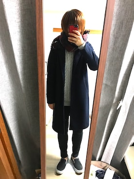 「SPINNS（スピンズ）のアイテム（トレンチコート）」を使った、そいとさん（メンズ・158cm）の冬コーディネート