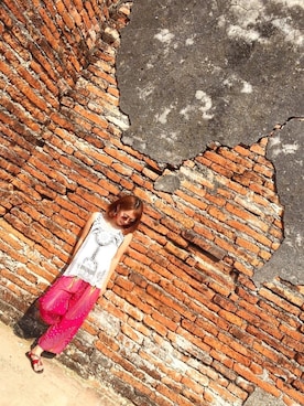 「レースタンク」｜マリナさん（レディース・148cm）の春コーディネート