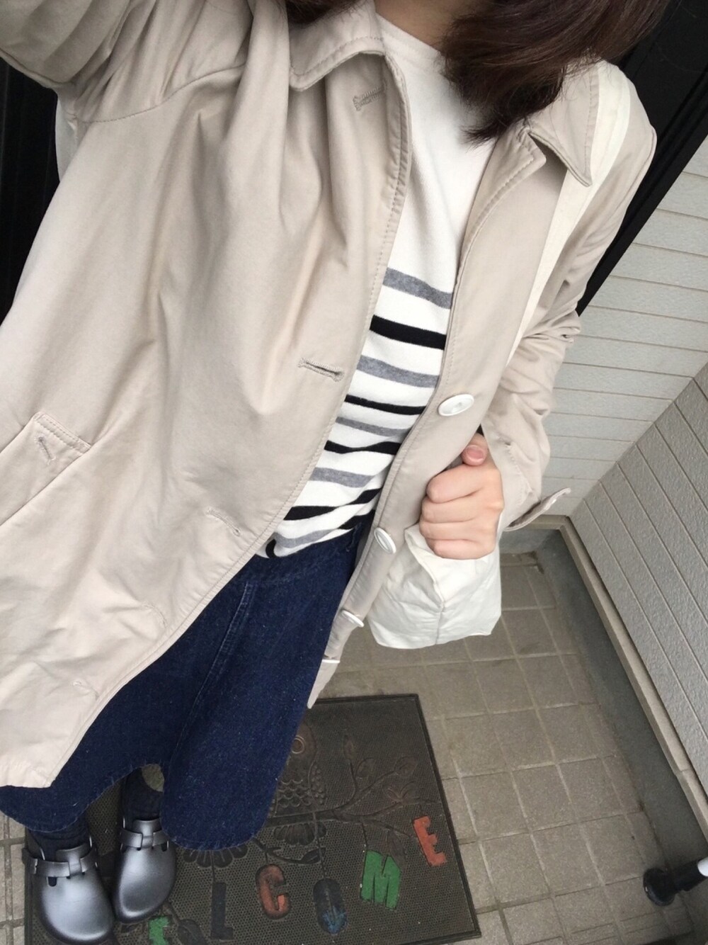 「無印良品のアイテム（トップス、その他）」を使った、___chairoさん（レディース・155cm）の春コーディネートの1枚目の写真