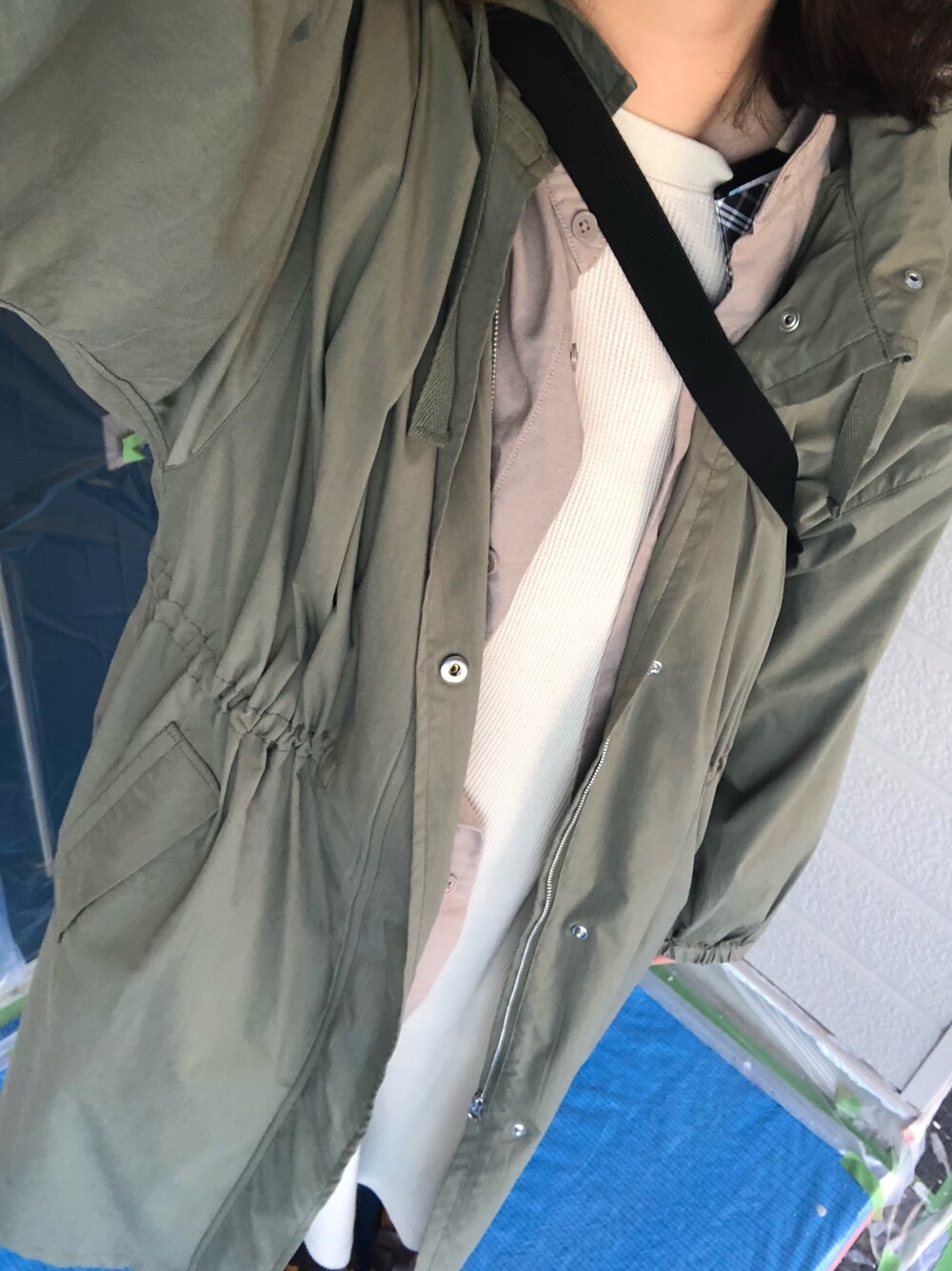 「coenのアイテム（モッズコート、グリーン系）」を使った、___chairoさん（レディース・155cm）の春コーディネートの1枚目の写真