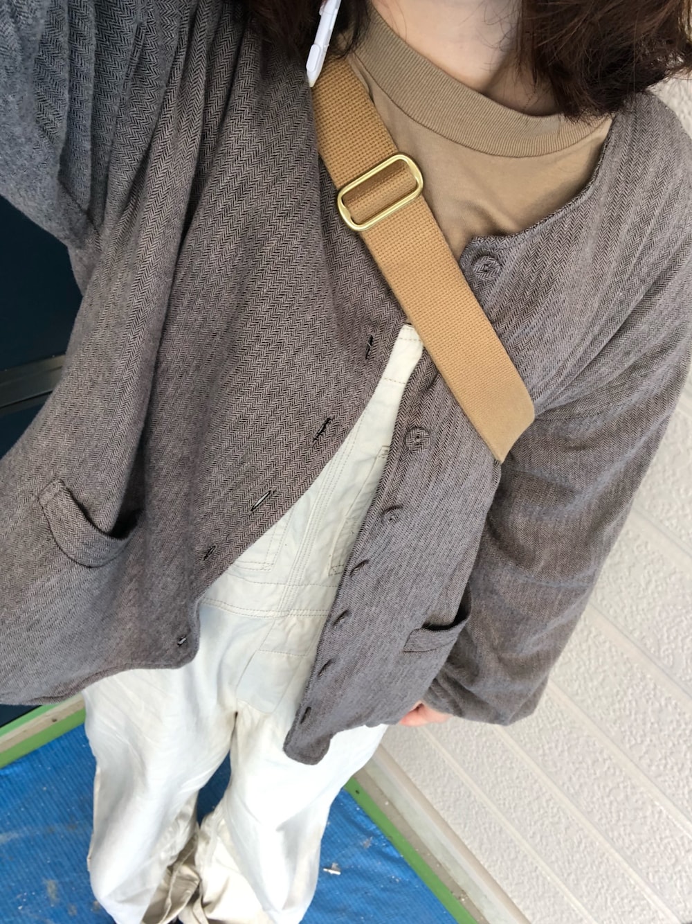 「Samansa Mos2のアイテム（その他アウター、グレー系）」を使った、___chairoさん（レディース・155cm）の春コーディネートの1枚目の写真