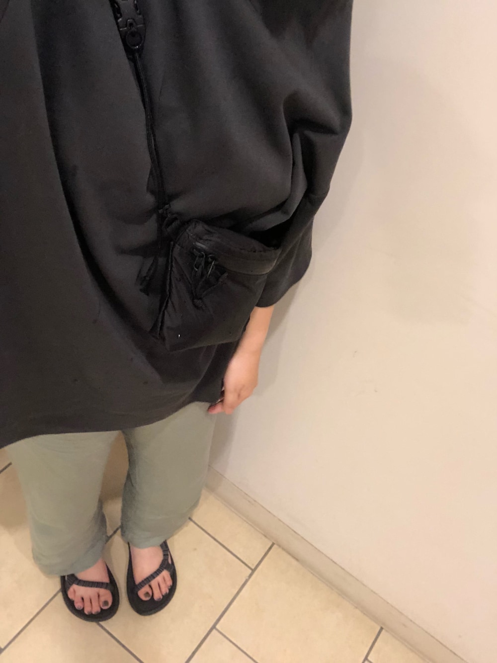 「UNIQLOのエアリズムコットンオーバーサイズTシャツ（5分袖）（Tシャツ/カットソー、ブラウン系）」を使った、___chairoさん（レディース・155cm）の夏コーディネートの1枚目の写真