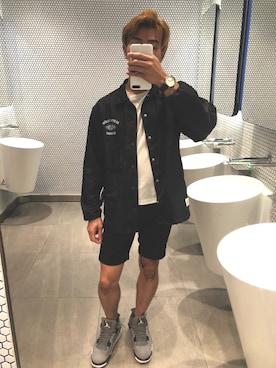 「TOPMAN（トップマン）のアイテム（パンツ）」を使った、EVVD_7I_IN_魏さん（メンズ・167cm）の夏コーディネート