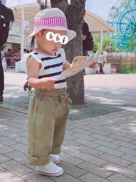 「no brand（ノーブランド）のアイテム（その他）」を使った、ccoccoさん（キッズ・74cm）の夏コーディネート