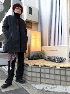「LORO（ロロ）のアイテム」を使った、hachiさん（メンズ・186cm）の冬コーディネート