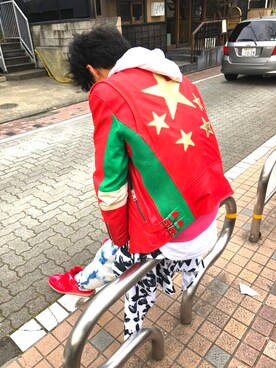 「DIESEL（ディーゼル）のアイテム（ブルゾン）」を使った、hachiさん（メンズ・186cm）の冬コーディネート