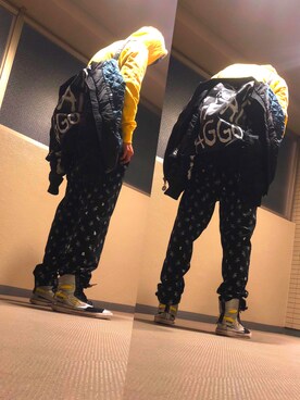 「DIESEL（ディーゼル）のアイテム（MA-1）」を使った、hachiさん（メンズ・186cm）の秋コーディネート