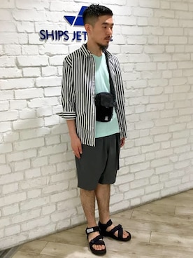 「SHIPS JET BLUE（シップスジェットブルー）のアイテム（サンダル）」を使った、今若さん（メンズ・165cm）の春コーディネート