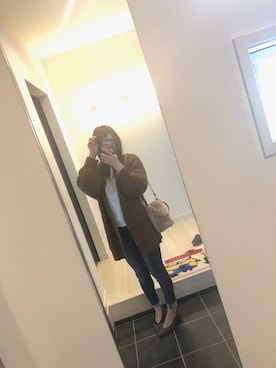 「OZOC（オゾック）のアイテム（デニムパンツ）」を使った、チャンさん（レディース・156cm）の秋コーディネート