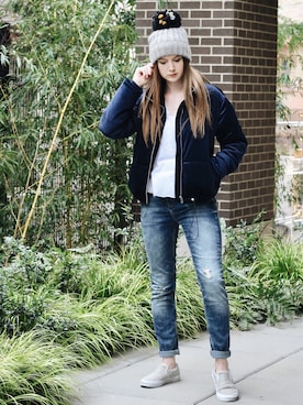 「New look（ニュールック）のアイテム（その他アウター）」を使った、Mackenzieさん（レディース・165cm）の春コーディネート