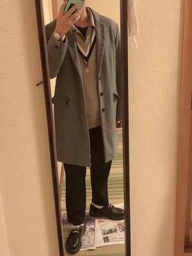 チェスターコートを使った 高校生 の人気ファッションコーディネート 髪型 ボウズ Wear