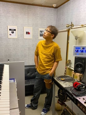 「Monkey Flip（モンキーフリップ）のアイテム」を使った、DJ Hakueiさん（メンズ・175cm）の春コーディネート