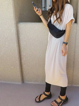 「アイテム（ボディバッグ/ウエストポーチ）」を使った、やーみんさん（レディース・165cm）の夏コーディネート