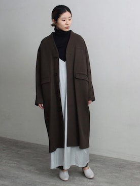 「note et silence （ノートエシロンス）のアイテム（その他アウター）」を使った、yさん（レディース・159cm）の秋コーディネート