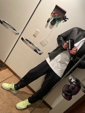 「JOURNAL STANDARD（ジャーナルスタンダード）のアイテム（ライダースジャケット）」を使った、ゆうへいさん（メンズ・174cm）の春コーディネート