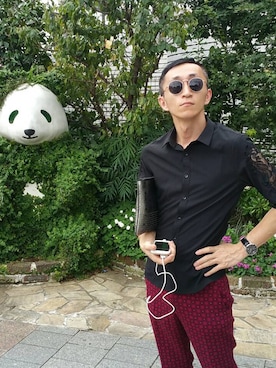 「haushca（ハウシュカ）のアイテム」を使った、Owl Forestさん（メンズ・167cm）の秋コーディネート