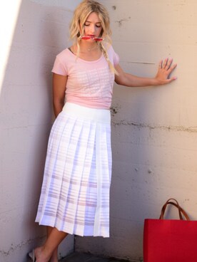 「PUBLIC SCHOOL（パブリックスクール）のアイテム」を使った、Kasey Widmyerさん（レディース・178cm）の夏コーディネート