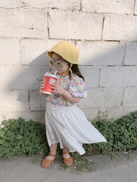 「Mia   （ミア）のアイテム（トップス）」を使った、mammamiaさん（レディース・90cm）の春コーディネート