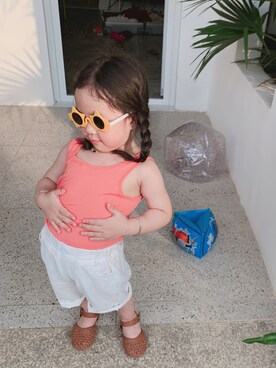 「Mia   （ミア）のアイテム（トップス）」を使った、mammamiaさん（レディース・90cm）の春コーディネート