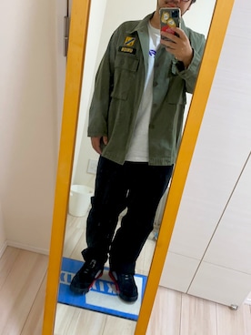 「Jordan」｜「アイテム（ミリタリージャケット）」を使った、ゆーいさん（メンズ・173cm）の秋コーディネート
