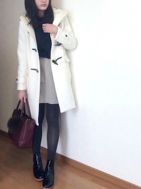 「MACPHEE（マカフィー）のアイテム（ダッフルコート）」を使った、anさん（レディース・163cm）の冬コーディネート