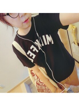 「VISION（ヴィジョン）のアイテム（パンツ）」を使った、メガネカンパニーさん（レディース・165cm）の夏コーディネート