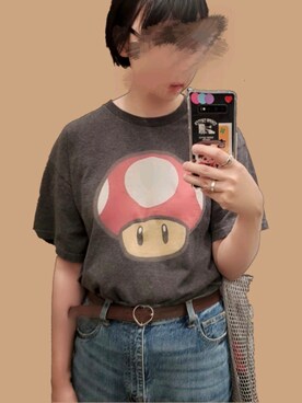 「ハイウエストストレートジーンズ」｜メガネカンパニーさん（レディース・165cm）の夏コーディネート