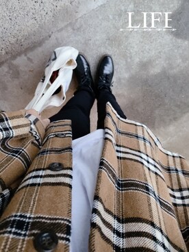 「MHL.」｜「アイテム（アクセサリー）」を使った、Kamiumeさん（レディース・160cm）の秋コーディネート