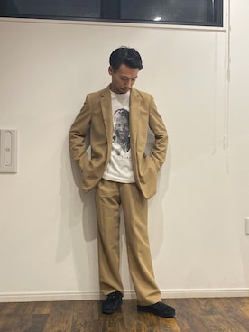 「アイテム（セットアップ、イエロー系）」を使った、shogoさん（メンズ・171cm）の秋コーディネート