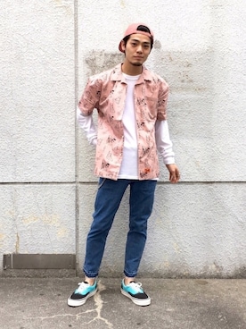 「THUMPERS BROOKLYN NYC USA（サンパース）のアイテム」を使った、石田慎弥さん（メンズ・171cm）の春コーディネート