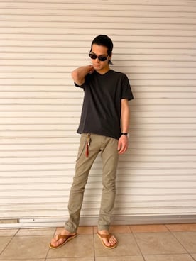 「Alex Mill（アレックスミル）のアイテム」を使った、石田慎弥さん（メンズ・171cm）の春コーディネート