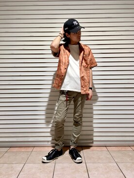 「THUMPERS BROOKLYN NYC USA（サンパース）のアイテム」を使った、石田慎弥さん（メンズ・171cm）の夏コーディネート