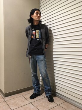 「Nuggets（ナゲッツ）のアイテム」を使った、石田慎弥さん（メンズ・171cm）の夏コーディネート