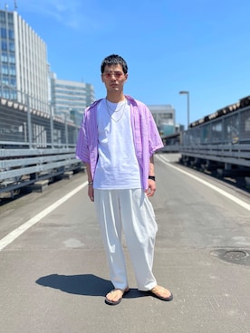 「ビーチサンダル」｜石田慎弥さん（メンズ・171cm・20代）の夏コーディネート
