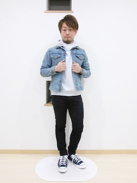 「プルオーバーパーカー」｜「アイテム（ブルゾン）」を使った、カトウトモタカさん（メンズ・164cm）の春コーディネート