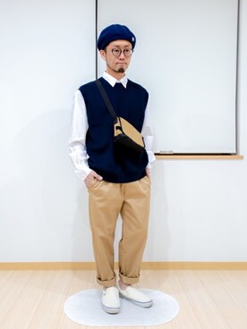 カトウトモタカさんの「エクストラファインコットンブロードオーバーサイズシャツ（長袖）（UNIQLO｜ユニクロ）」を使ったコーディネート