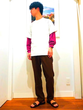 「URBAN RESEARCH Sonny Label（アーバンリサーチサニーレーベル）のアイテム（サンダル）」を使った、Takahiro さん（メンズ・178cm）の夏コーディネート