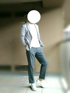 「無印良品（ムジルシリョウヒン）のアイテム（Sneakers、ホワイト系）」を使った、nartさん（メンズ・171cm）の秋コーディネート