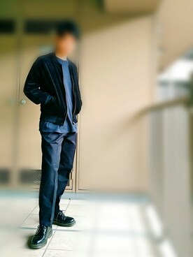 「Dr. Martens（ドクターマーチン）のアイテム（Dress shoes、ブラック系）」を使った、nartさん（メンズ・171cm）の秋コーディネート