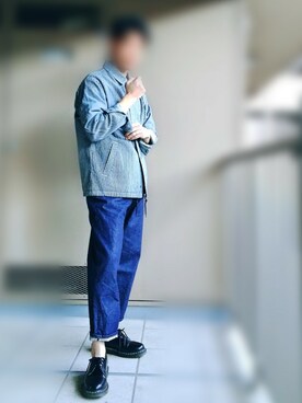 「Dr. Martens（ドクターマーチン）のアイテム（Dress shoes、ブラック系）」を使った、nartさん（メンズ・171cm）の秋コーディネート