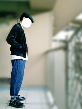 「Dr. Martens（ドクターマーチン）のアイテム（Dress shoes、ブラック系）」を使った、nartさん（メンズ・171cm）の秋コーディネート