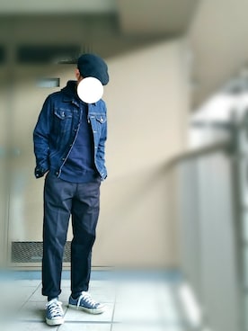 「オールスター」｜「アイテム（ハンチング/ベレー帽）」を使った、nartさん（メンズ・171cm）の秋コーディネート