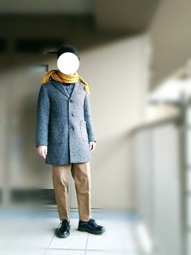 「Dr. Martens（ドクターマーチン）のアイテム（Dress shoes、ブラック系）」を使った、nartさん（メンズ・171cm）の冬コーディネート
