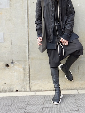 「RickOwens×adidas」｜「アイテム（ブーツ）」を使った、H さん（メンズ・175cm）の春コーディネート
